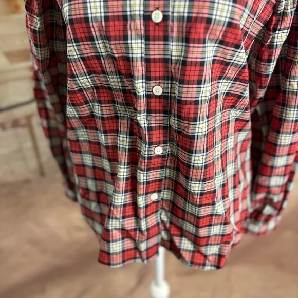 NEW Alex Mill Red and White Long Sleeve Button Down Shirt - Picture 4 of 10